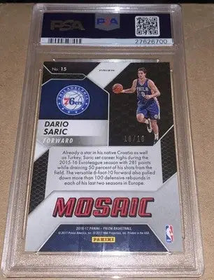 2016-17 Panini Mosaic Prizm #15 Dario Saric Gold RC Rookie #10/10 PSA 10 - Basketball Card Single