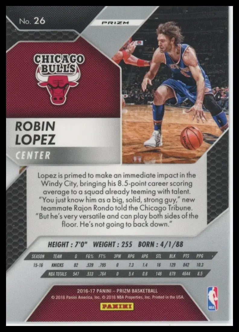 2016-17 Panini Prizm - Robin Lopez #26 Silver Prizm