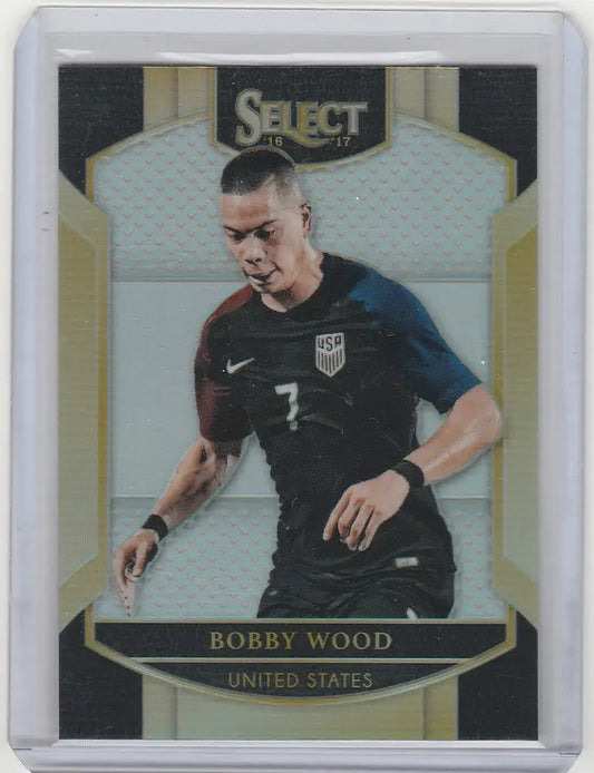 Bobby Wood United States Forward trading card in dark blue jersey by Panini Select