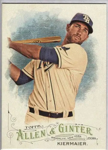Baseball card of Kevin Kiermaier with original gloss from 2016 Allen and Ginter NM-MT