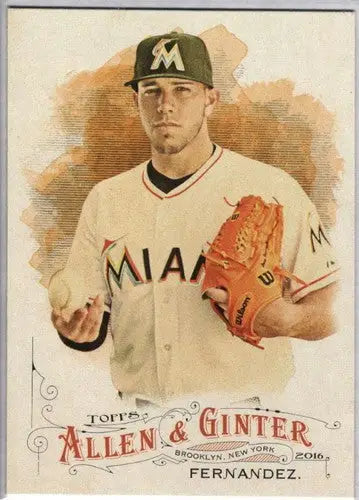 Original gloss Baseball card of Jose Fernandez NM-MT from 2016 Allen and Ginter