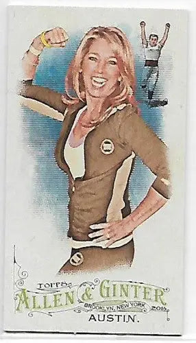 Original gloss trading card featuring Denise Austin in athletic wear from Ginter Mini collection