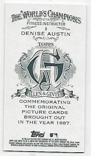 Original Gloss Ginter Mini Denise Austin trading card from 2016 Allen and Ginter