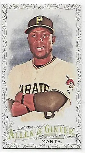 2016 Allen and Ginter Mini Black Border Starling Marte Baseball Card NM- ID18615