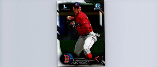 Baseball card featuring BCP148 Yoan Moncada from 2016 Bowman Chrome Prospects