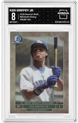 Graded Bowman Draft Ken Griffey Jr baseball card from MLB Draft History Arena Club
