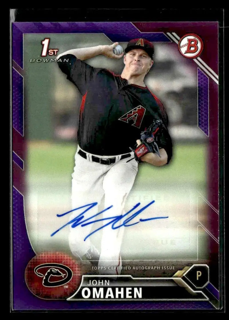 2016 Bowman #PA-JO John Omahen Paper Prospect Autographs Purple #/250 - Baseball Card Single