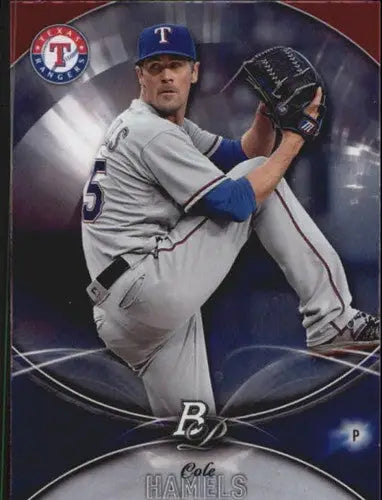 Original gloss Bowman Platinum Cole Hamels baseball card featuring Cole Hamels from Rangers