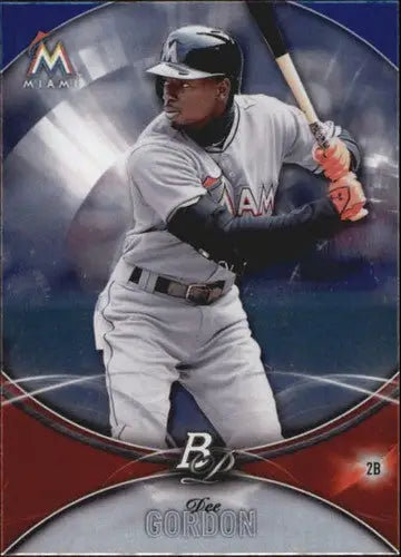 2016 Bowman Platinum Dee Gordon baseball card with original gloss from Simply Sandoval sports cards