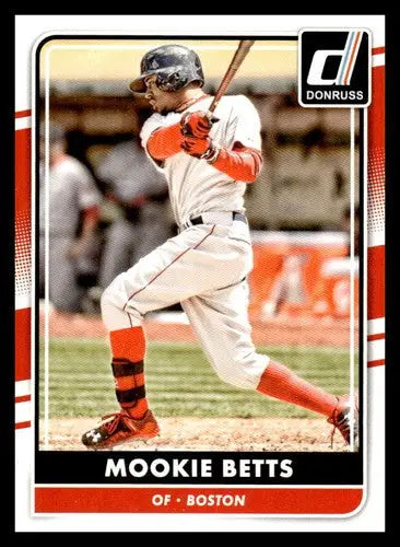Mookie Betts baseball card with original gloss from 2016 Donruss #118 NM-MT Red Sox