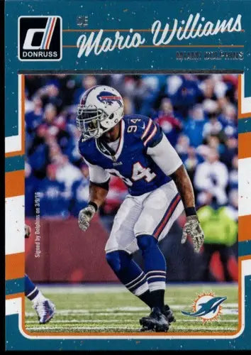 Mario Williams football card with original gloss, NM-MT condition from 2016 Donruss