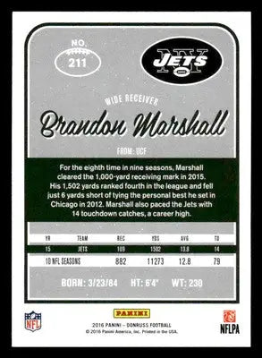 2016 Donruss #211 Brandon Marshall - Football Card Single