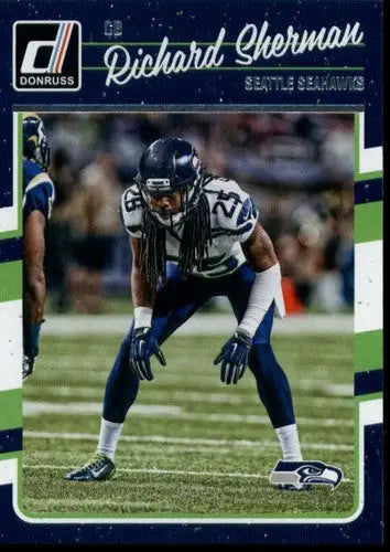 Richard Sherman football card with original gloss, 2016 Donruss NM-MT Seahawks