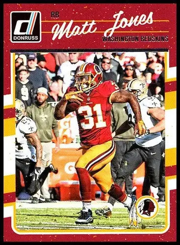 Matt Jones football card with original gloss from 2016 Donruss NM-MT Redskins