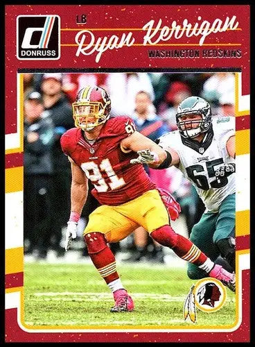 Original gloss Ryan Kerrigan football card from 2016 Donruss Simply Sandoval Redskins