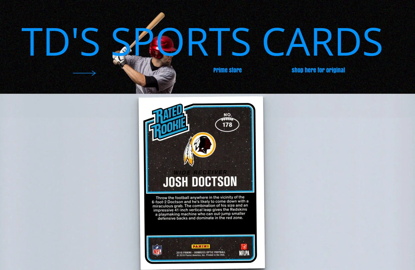 Josh Doctson football trading card from 2016 Donruss Optic series