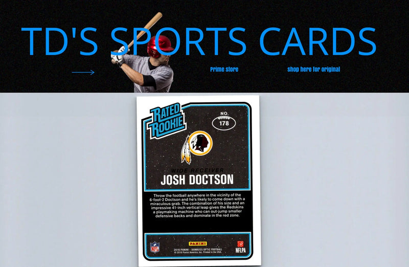 Josh Doctson football trading card from 2016 Donruss Optic series