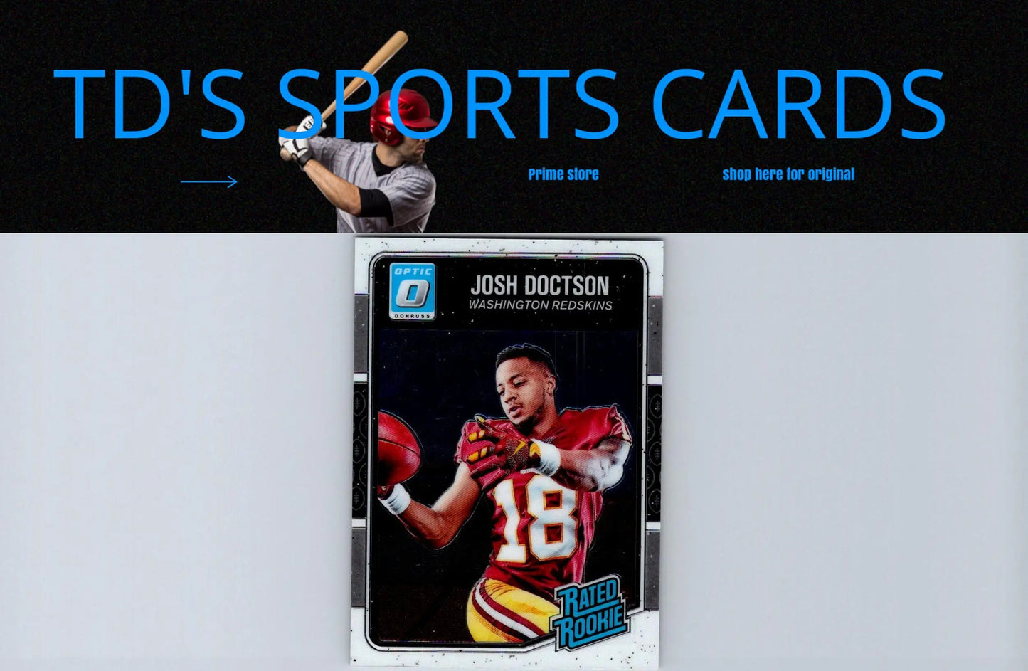 Josh Doctson rookie football card from 2016 Donruss Optic trading cards collection