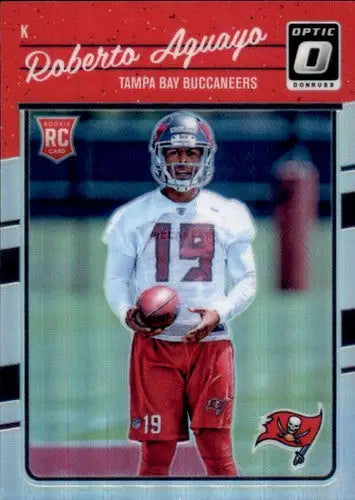 Roberto Aguayo football card from Donruss Optic Rookies Holo series with Buccaneers team