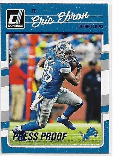 Eric Ebron football card with original gloss from Donruss Press Proofs Blue series