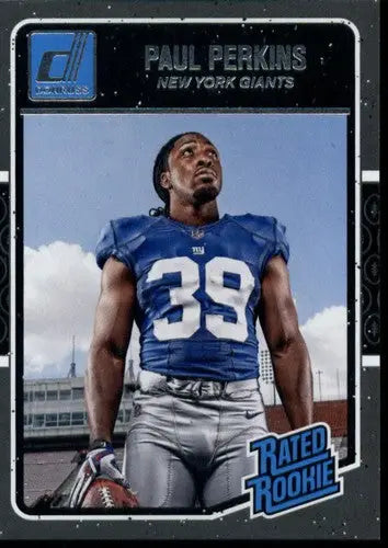 Original gloss Paul Perkins football card from 2016 Donruss Rated Rookies NM-MT RC