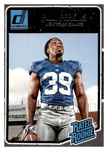 Original gloss of 2016 Donruss Paul Perkins football card from Simply Sandoval sports cards