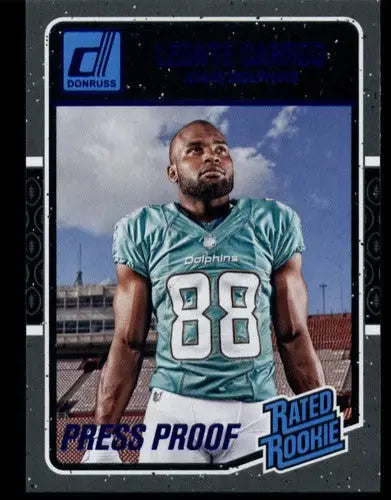 2016 Donruss Rated Rookies Press Proofs Blue football trading card Leonte Carroo Dolphins