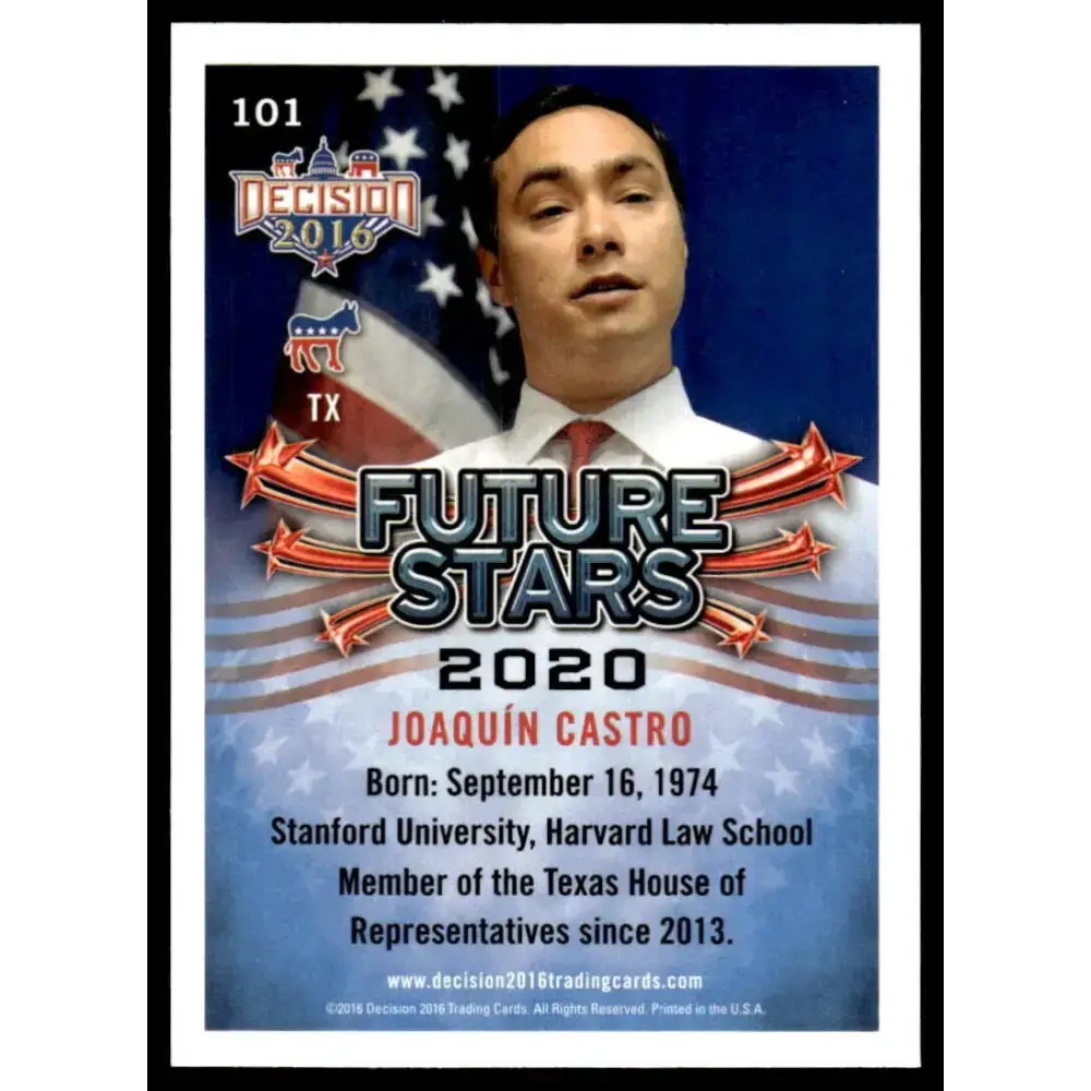2016 Leaf Decision 2016 #101 JoaquÃ­n Castro NM-MT Political Trading Card - Non-Sports Card Single