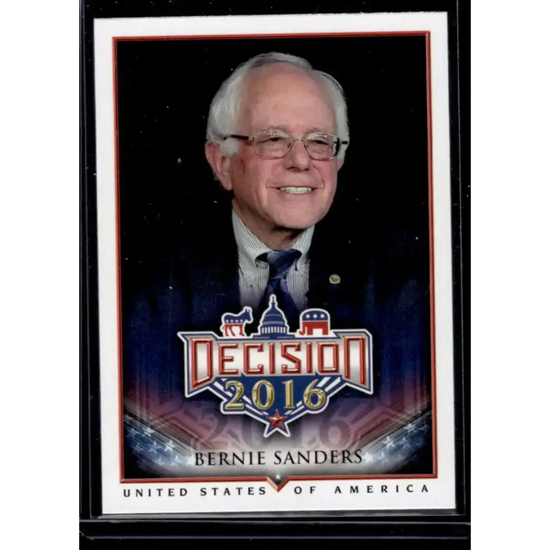 2016 Leaf Decision 2016 #2 Bernie Sanders NM-MT Political Trading Card - Non-Sports Card Single
