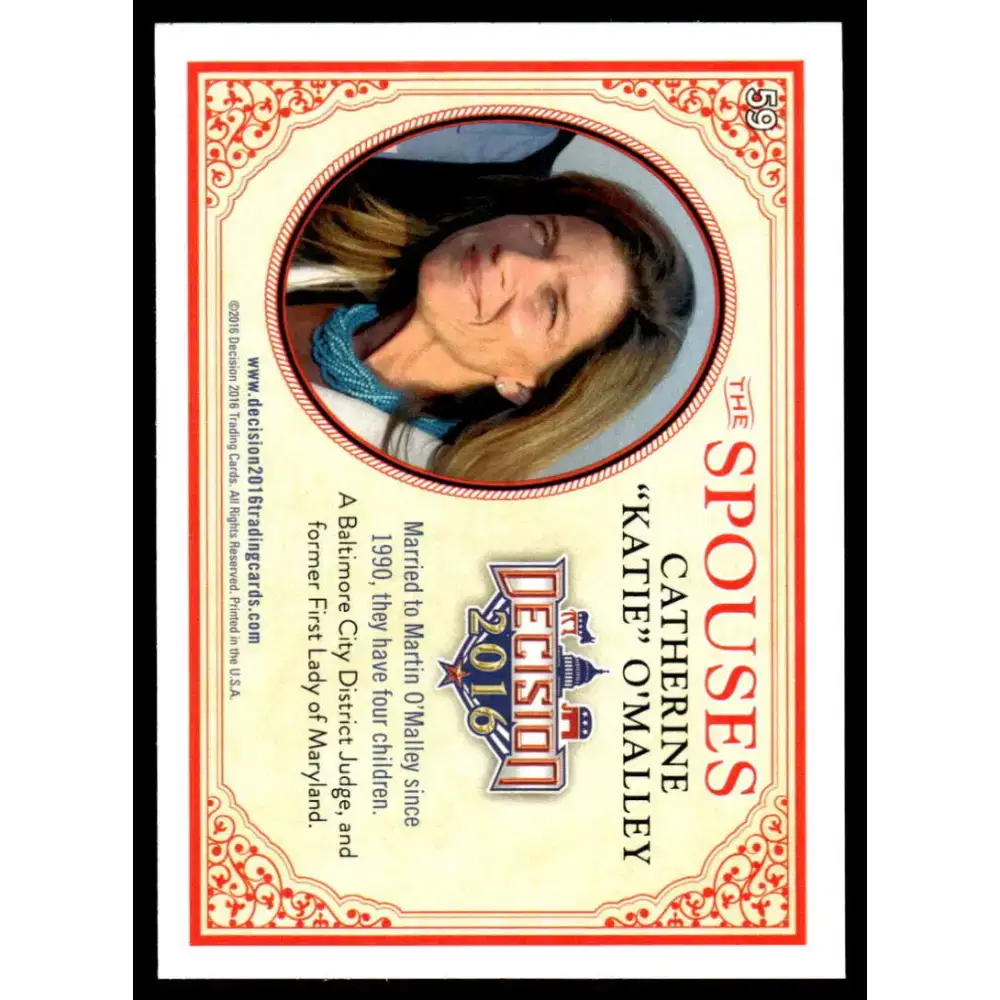 2016 Leaf Decision 2016 #59 Katie O’Malley NM-MT Political Trading Card - Political Trading Card Single