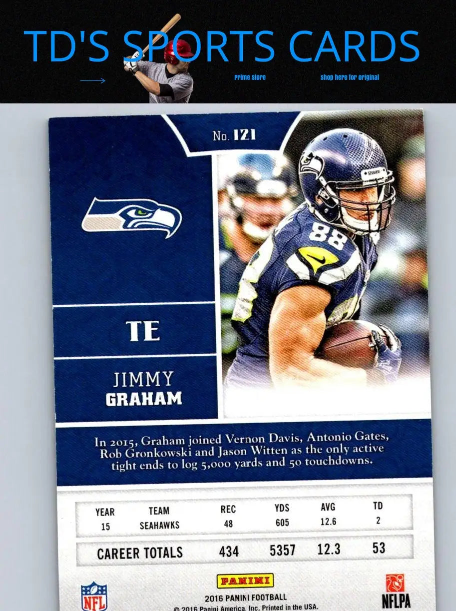 Jimmy Graham football card from 2016 Panini Chivalry series, numbered 121/199