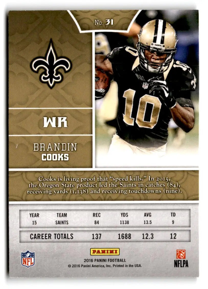 2016 Panini #31 Brandin Cooks - Football Card Single