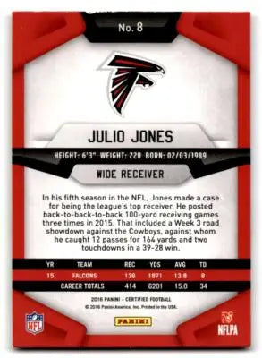 2016 Panini Certified #8 Julio Jones - Football Card Single