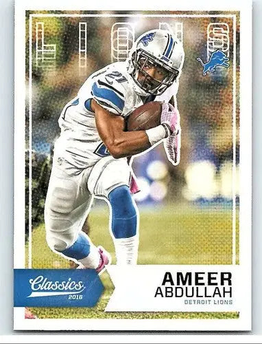 Ameer Abdullah football card from Panini Classics with original gloss in pristine condition