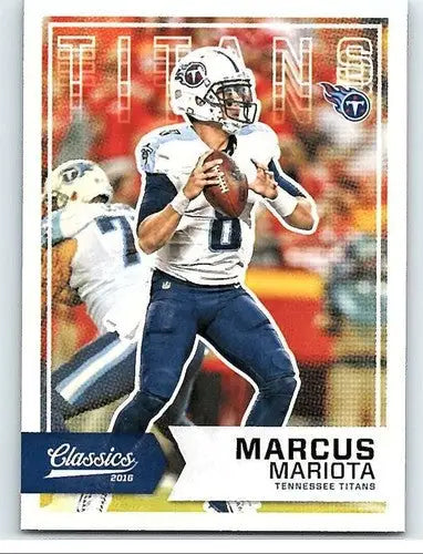2016 Panini Classics Marcus Mariota football card with original gloss featuring Titans