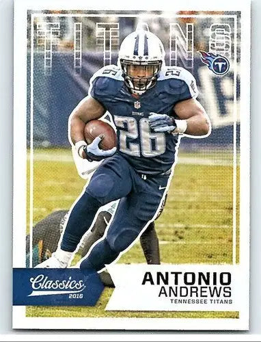 Original gloss football trading card of Antonio Andrews from Panini Classics 2016 Titans