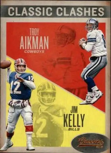 2016 Panini Classics Classic Clashes Bronze #4 Jim Kelly/Troy Aikman NM- ID:6046 - Football Card Single