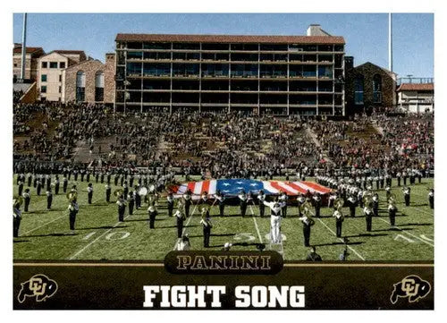 Original gloss of Panini Colorado Buffaloes Fight Song NM Near Mint in football stadium with marching band