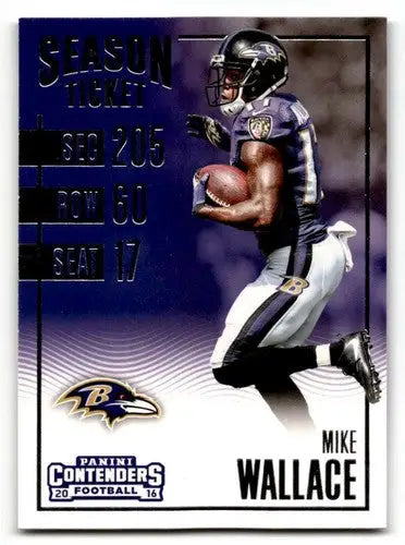 2016 Panini Contenders Mike Wallace Baltimore Ravens football card with original gloss