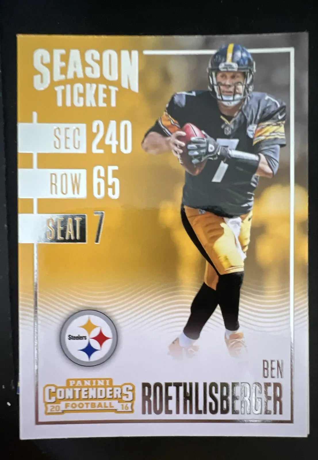 2016 Panini Contenders - Season Ticket Ben Roethlisberger #85