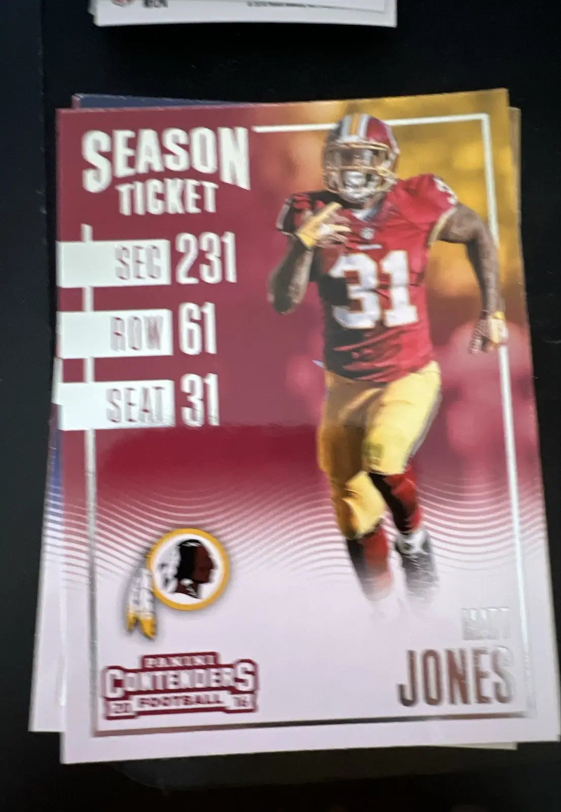 2016 Panini Contenders - Season Ticket Matt Jones #11