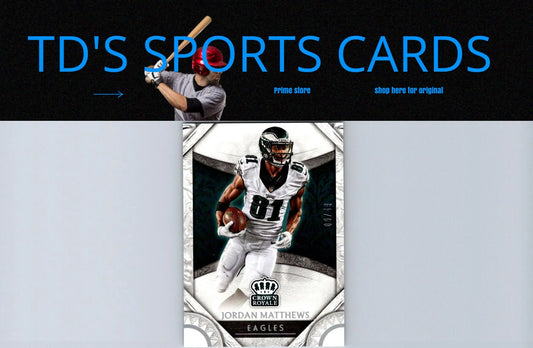 Jordan Matthews football card from Panini Crown Royale featuring Jordan Matthews Platinum #/49