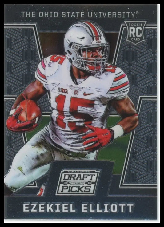 2016 Panini Prizm Draft Picks Ezekiel Elliott #105 Ohio State Buckeyes Football
