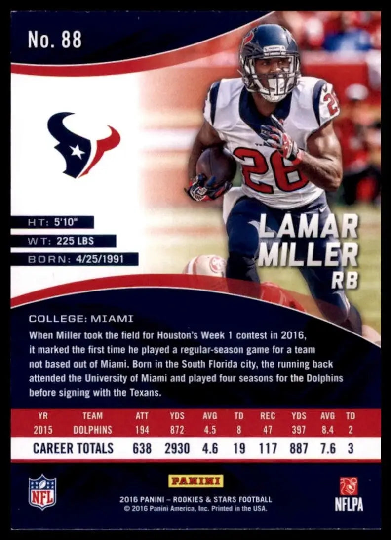 2016 Panini Rookies & Stars - Lamar Miller #88 - Football Card Single