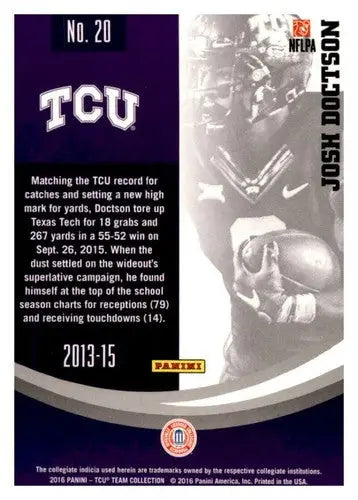 2016 Panini TCU Horned Frogs Josh Doctson sports card with original gloss by Simply Sandoval