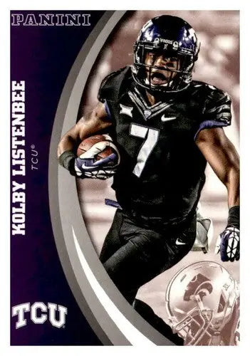 Original gloss football player card featuring 2016 Panini TCU Horned Frogs Kolby Listenbee