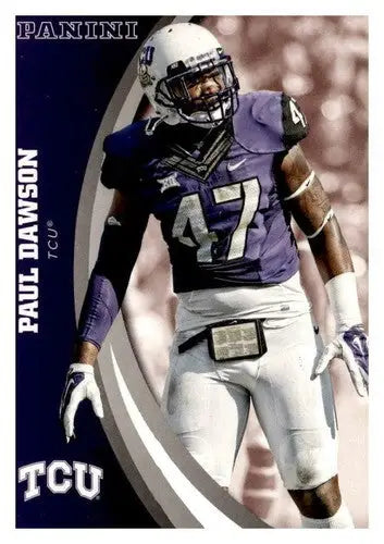 Football player in uniform from 2016 Panini TCU Horned Frogs Paul Dawson NM-MT original gloss