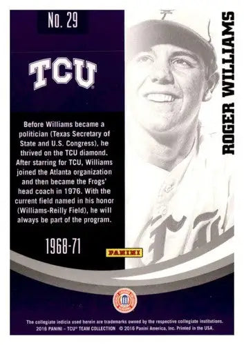 2016 Panini TCU Horned Frogs #29 Roger Williams NM-MT - Football Card Single