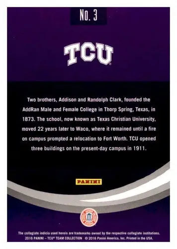 2016 Panini TCU Horned Frogs #3 Established NM-MT - Football Card Single