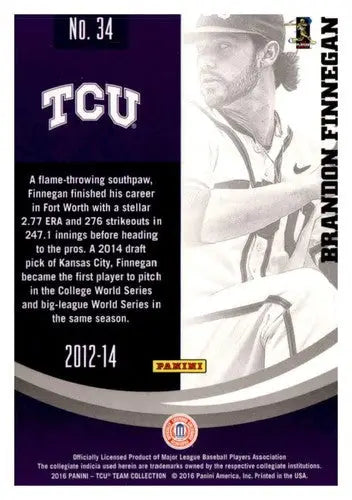 2016 Panini TCU Horned Frogs #34 Brandon Finnegan NM-MT - Baseball Card Single